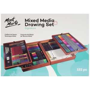 Mont Marte, MMGS-0041, Mixed Media Drawing Set, kreativní výtvarná sada v dřevěném boxu, 152 ks