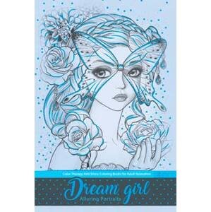 Dream girl, Zasněná modrá dívka, antistresové omalovánky, Company Fresh