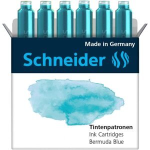 Schneider, náhradní náplně do pera (bombičky), mix barev, 6 ks Barva: Bermuda Blue
