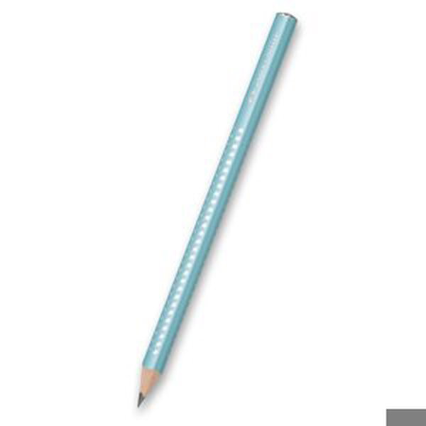 Faber-Castell, Jumbo Sparkle, grafitová tužka B, perleťové odstíny, 1 ks Barva: Pastelově modrá