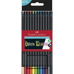 Faber-Castell, 116412, Black Edition, Supersoft, sada ergonometrických pastelek s černým lakováním, 12 ks