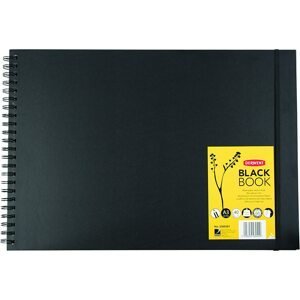 Derwent, 2300381, Black book, skicák s černými listy, A3, 200 g, 40 listů