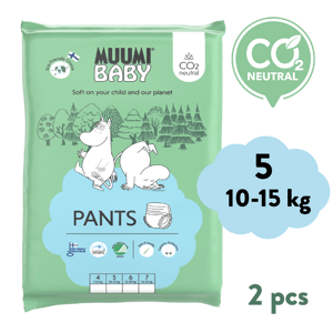 Muumi Baby Pants 5 Maxi+ 10-15 kg (2 ks), kalhotkové eko pleny