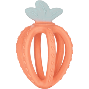 Canpol babies Kousátko silikonové senzorické 3D Jahoda oranžové