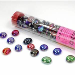 Chessex Gaming Glass Stones in Tube Iridized Assorted Colors (žetony) – 40 ks