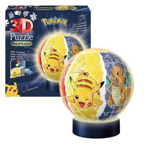 Pokémon 3D Puzzle Ball NightLight - svítící - 72 dílů