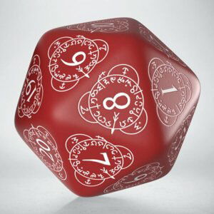 Kostka D20 Level Counter Red and White 30 mm