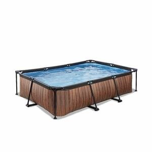 EXIT Dřevěný bazén 300x200x65cm s filtrační pumpou - hnědý