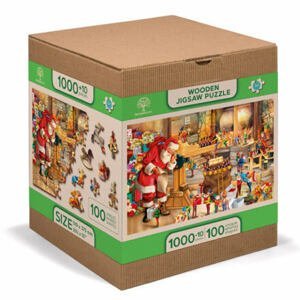 Wooden City Dřevěné puzzle XL,1010 dílků, Santa v práci