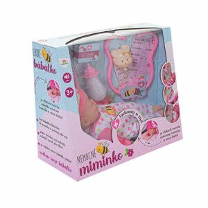 TEDDIES Miminko nemocné měkké tělo 36cm plast s doplňky na baterie se zvukem se světlem