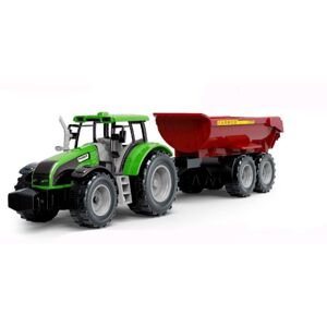 Alltoys Traktor na setrvačník s valníkem zelený