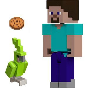 Mattel Minecraft 8 cm figurka Steve s papouškem