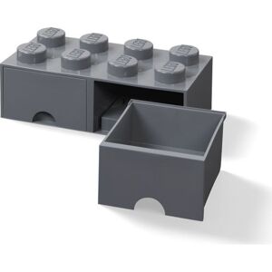 LEGO® Úložný box 8 s šuplíky - tmavě šedá