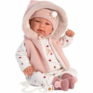 Llorens 84440 New born realistická panenka miminko se zvuky a měkkým látkový tělem 44 cm