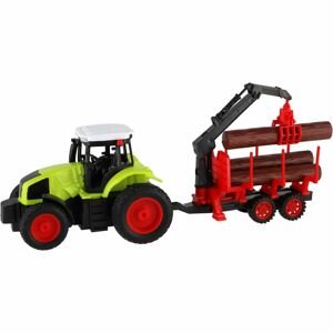 Teddies Traktor RC s vlekem na dřevo 38cm 27MHz s dobíjecím packem