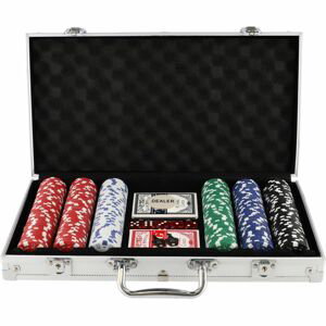 Teddies Poker sada 300ks včetně kostek a karet karty v hliníkovém kufříku