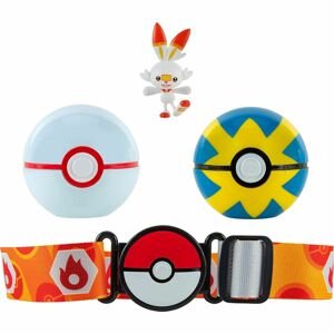 Jazwares Pokémon Clip and Go Poké Ball s páskem Scorbunny