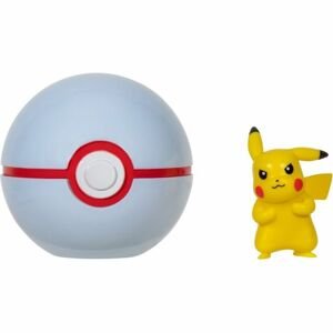 Jazwares Pokémon Clip N Go Poké Ball Pikachu a Premier Ball White