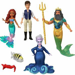 Mattel Disney Princess Sada 6 ks Malých panenek: Malá mořská víla s kamarády HLX19