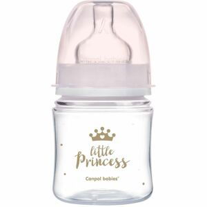 Canpol babies Lahev se širokým hrdlem Royal Baby 120 ml růžová