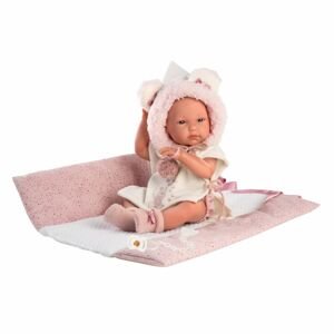 Llorens 63544 New Born holčička realistická panenka miminko s celovinylovým tělem 35 cm bez oblečku navíc