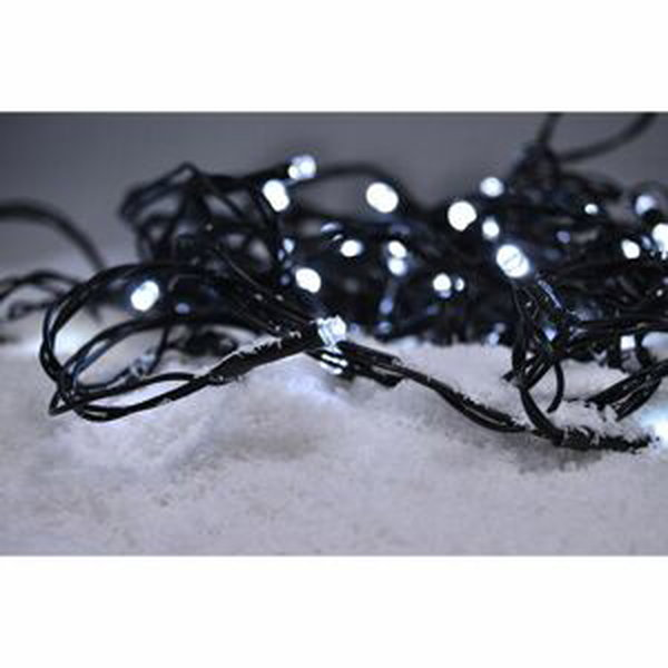 LED vánoční řetěz, 3 m, 20 LED, 3 x AA, bílé světlo, zelený kabel