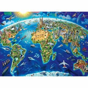 Ravensburger Puzzle 127221 Velká mapa světa 200 XXL dílků