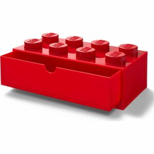 LEGO® stolní box 8 se zásuvkou - červená