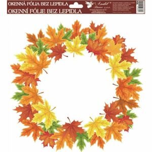 Okenní fólie 30 x 30 cm, podzimní věnce barevné listí