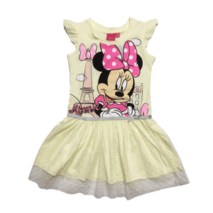 SETINO Dívčí šaty - Minnie Mouse G-11, žlutá Barva: Žlutá, Velikost: 122