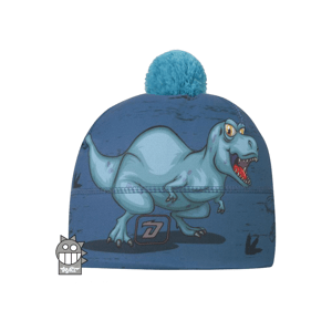 Chlapecká zimní funkční čepice Dráče - Flavio 5, Dinosaurus Barva: Modrá, Velikost: M 52-54