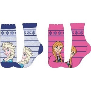 Frozen - Ledové království Dívčí ponožky - FROZEN 5235621, růžová/ šedý melír Barva: Mix barev, Velikost: 23-26
