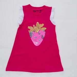 Dívčí triko, tílko s flitry - Wolf S2923, růžová sytě Barva: Růžová sytě, Velikost: 110
