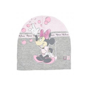 Minnie Mouse - licence Dívčí kojenecká zimní čepice - Minnie Mouse TH4146, šedá/ světle růžová Barva: Růžová světlejší, Velikost: velikost 48