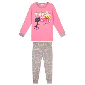 Dívčí pyžamo - KUGO MP1355, světle růžová/šedá Barva: Růžová světlejší, Velikost: 146