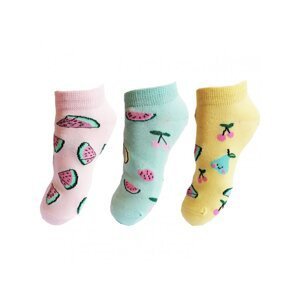 Dívčí kotníkové ponožky Aura.Via - GND8005, mentol/ žlutá/ růžová Barva: Mix barev, Velikost: 28-31