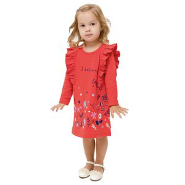 Dívčí šaty - WINKIKI WKG 92553, červená/ 270 Barva: Červená, Velikost: 116