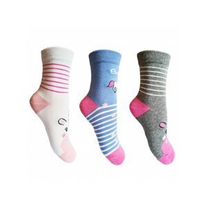 Dívčí ponožky Aura.Via - GMZ7756, bílá/ antracit/ modrá Barva: Mix barev, Velikost: 28-31