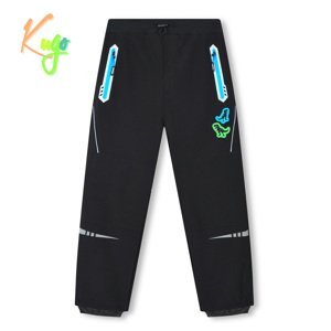 Chlapecké softshellové kalhoty - KUGO HK3116, černá / tyrkysové zipy Barva: Černá, Velikost: 110