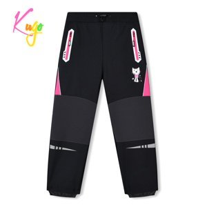 Dívčí softshellové kalhoty - KUGO HK3116, černá / růžová aplikace Barva: Černá, Velikost: 110