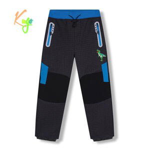 Chlapecké softshellové kalhoty, zateplené - KUGO HK5630, šedá / tyrkysové zipy Barva: Šedá, Velikost: 104
