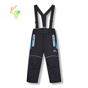 Chlapecké lyžařské kalhoty - KUGO DK8230, černá / tyrkysové zipy Barva: Černá, Velikost: 104