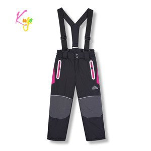 Dívčí lyžařské kalhoty - KUGO DK8230, černá / růžové zipy Barva: Černá, Velikost: 116