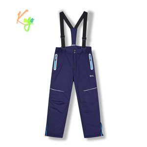 Chlapecké lyžařské kalhoty - KUGO DK8231, tmavě modrá Barva: Modrá tmavě, Velikost: 158