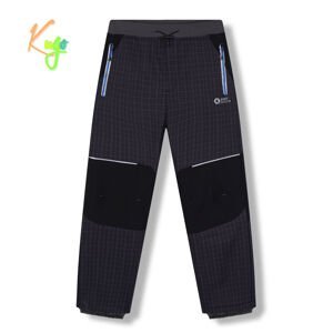 Chlapecké softshellové kalhoty, zateplené - KUGO HK5631, šedá / modré zipy Barva: Šedá, Velikost: 164