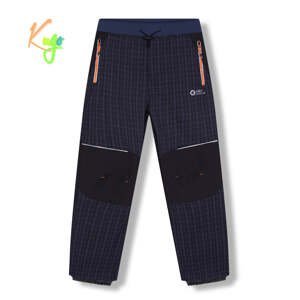 Chlapecké softshellové kalhoty, zateplené - KUGO HK5631, šedomodrá / oranžové zipy Barva: Šedá, Velikost: 152