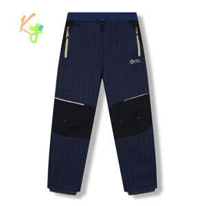 Chlapecké softshellové kalhoty, zateplené - KUGO HK5631, modrá / signální zipy Barva: Modrá, Velikost: 146