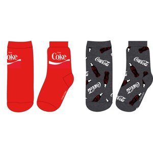 Coca-Cola - licence Chlapecké ponožky - Coca-Cola 52347812, červená / šedá Barva: Mix barev, Velikost: 27-30