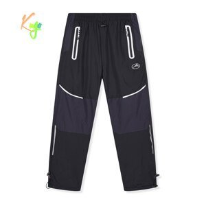 Chlapecké šusťákové kalhoty, zateplené - KUGO DK8238, černá / černé zipy Barva: Černá, Velikost: 164