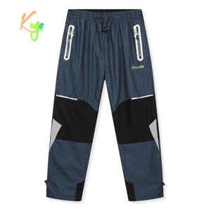 Chlapecké zateplené outdoorové kalhoty - KUGO C8861, petrol / signální výšivka Barva: Petrol, Velikost: 140